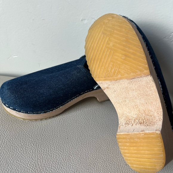 Cape Clogs Made in Sweden Denim and Wood Clogs Girls Size 30 - Picture 10 of 10